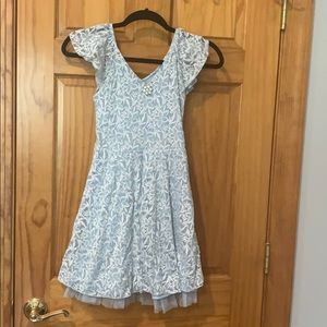 Baby Blue and White Lace Dress.